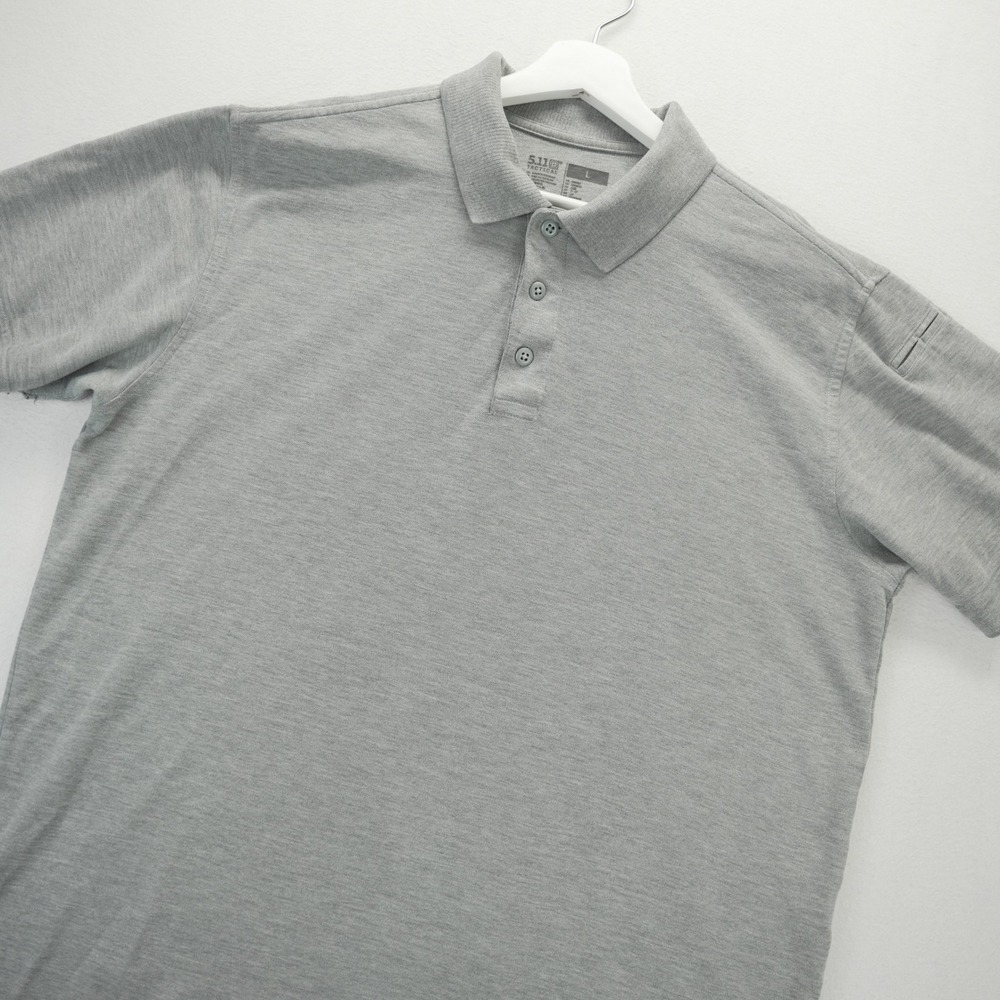 5.11 Tactical Mens Performance Short Sleeve Polo Shirt Gray Size L Pen Pocket